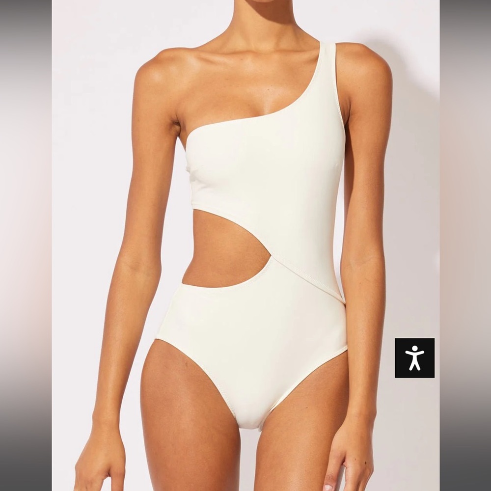 NWT Solid and Stripped Claudia One piece in Cream - medium